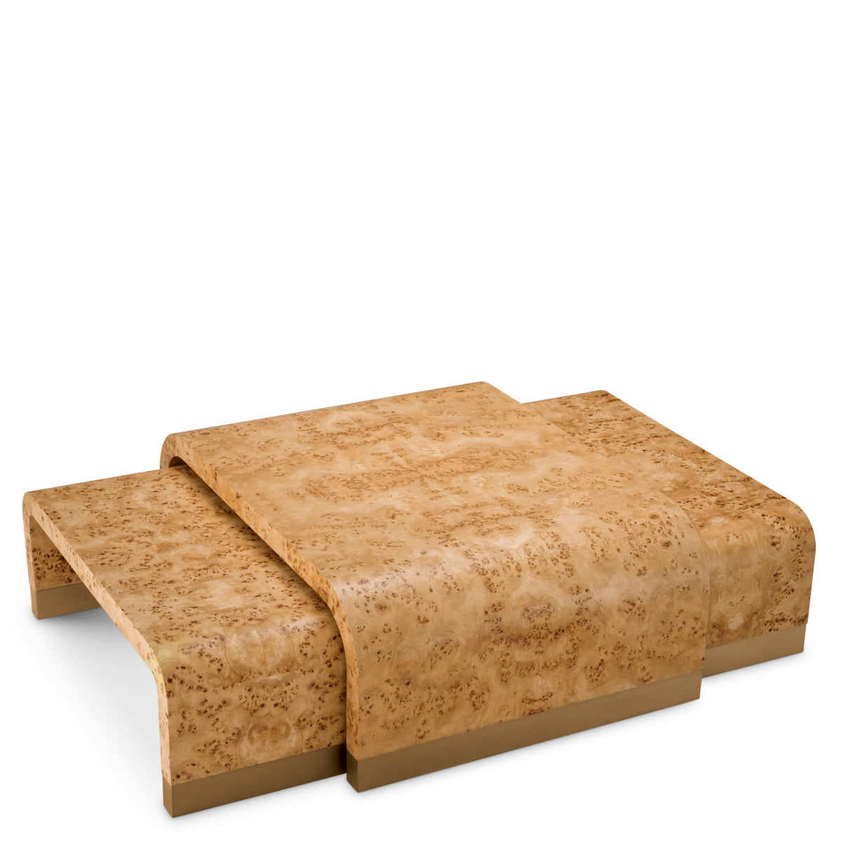 Eichholtz Quinton Coffee Table, Light Brown Mappa Burl Veneer, Antique Brass (119325)
