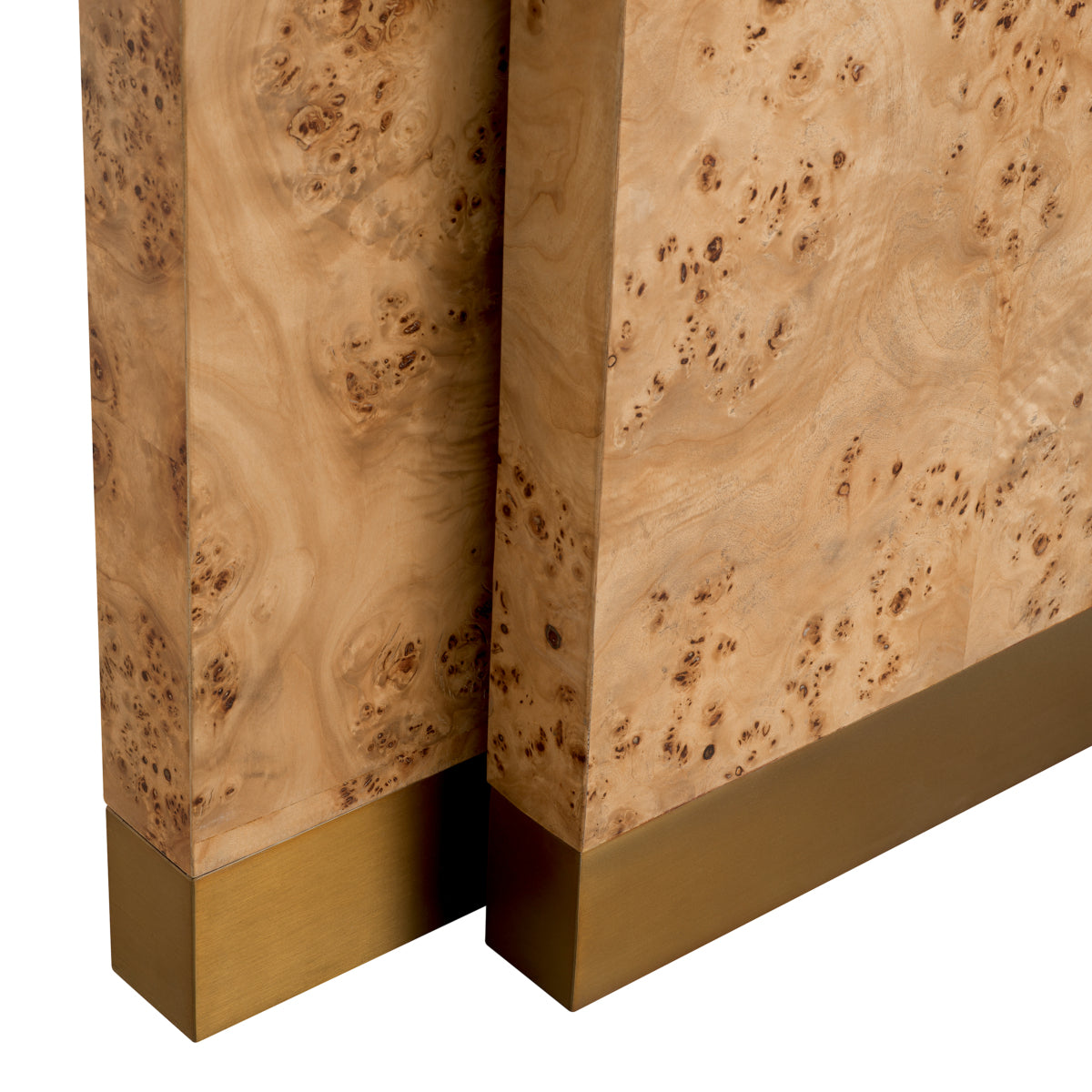 Eichholtz Quinton Console Table, Light Brown Mappa Burl Veneer, Antique Brass (119327)