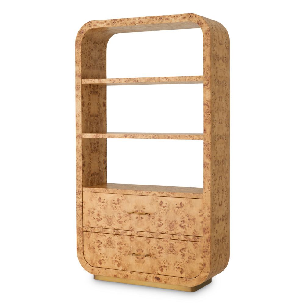 Eichholtz Quinton Cabinet, Light Brown Mappa Burl Veneer, Antique Brass (119328)