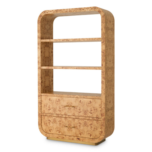 Eichholtz Quinton Cabinet, Light Brown Mappa Burl Veneer, Antique Brass (119328)
