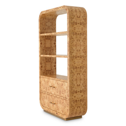 Eichholtz Quinton Cabinet, Light Brown Mappa Burl Veneer, Antique Brass (119328)