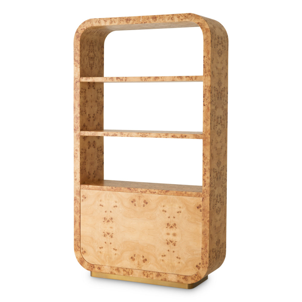 Eichholtz Quinton Cabinet, Light Brown Mappa Burl Veneer, Antique Brass (119328)