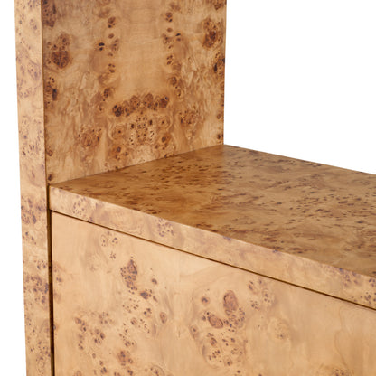 Eichholtz Quinton Cabinet, Light Brown Mappa Burl Veneer, Antique Brass (119328)
