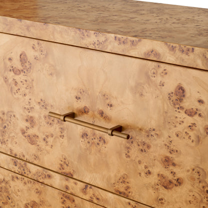 Eichholtz Quinton Cabinet, Light Brown Mappa Burl Veneer, Antique Brass (119328)