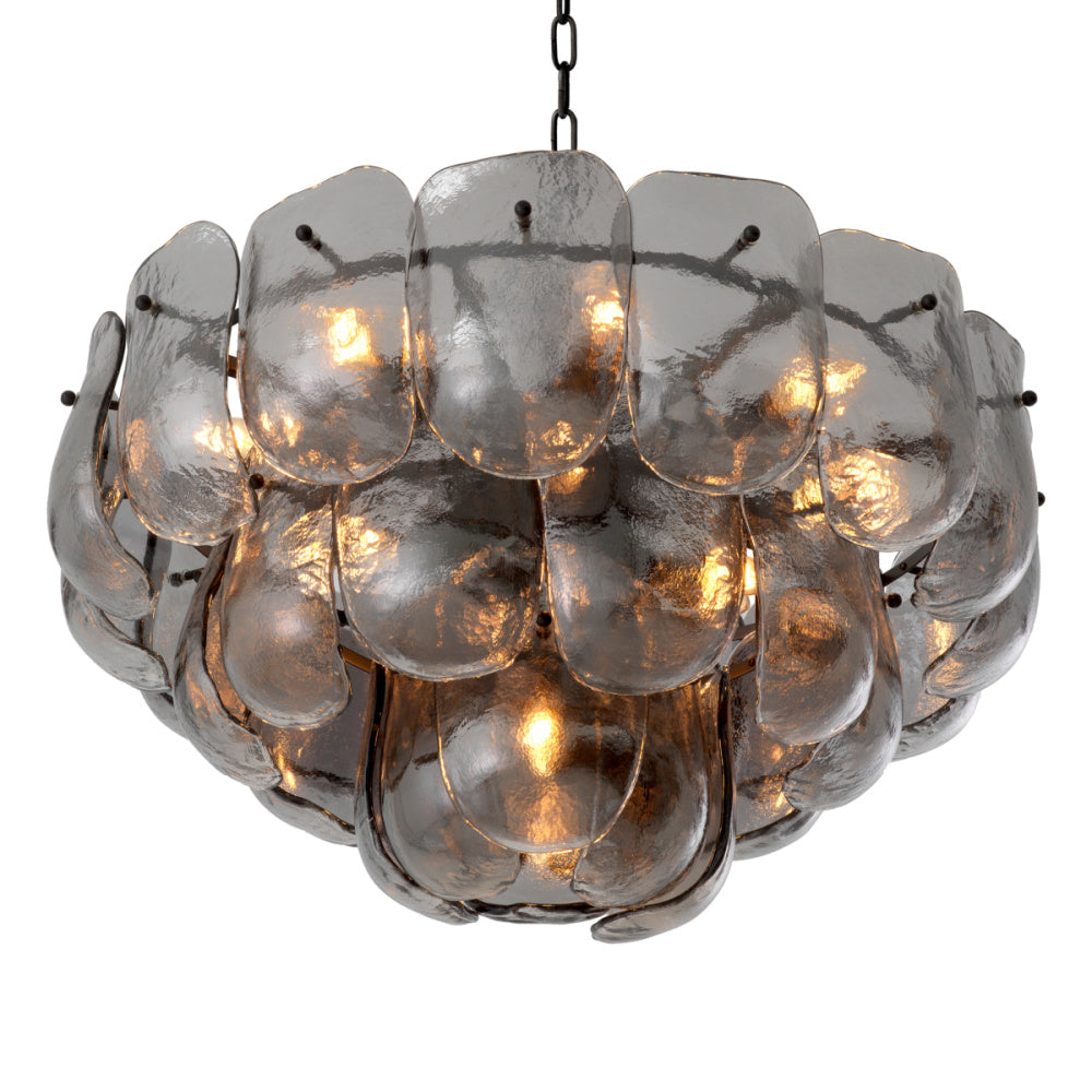 Eichholtz Gustave Chandelier, Smoke Glass, Bronze (119342UL)