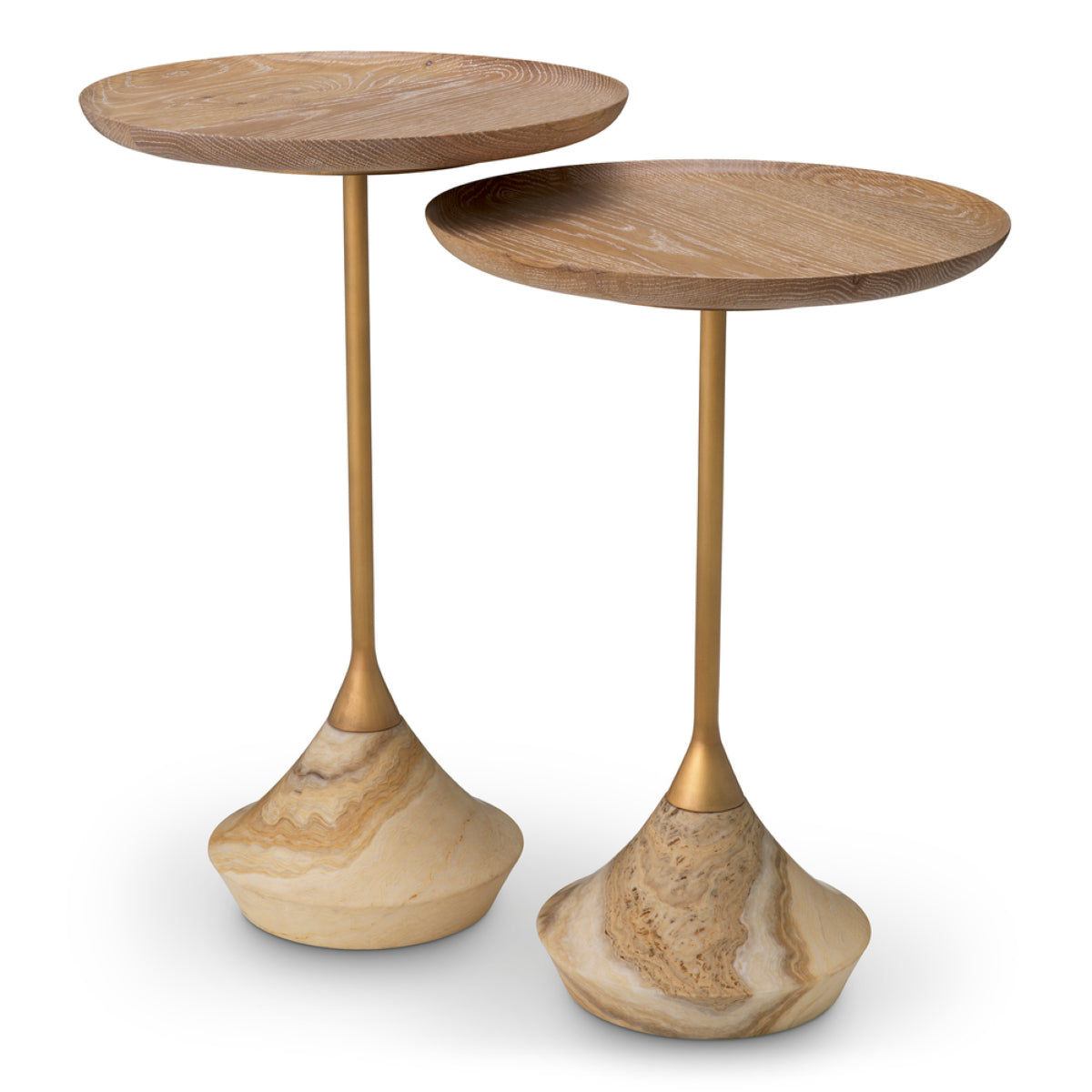Eichholtz Puglia Side Table, Onyx, Grey Marble, Bronze, Mocha (119346)