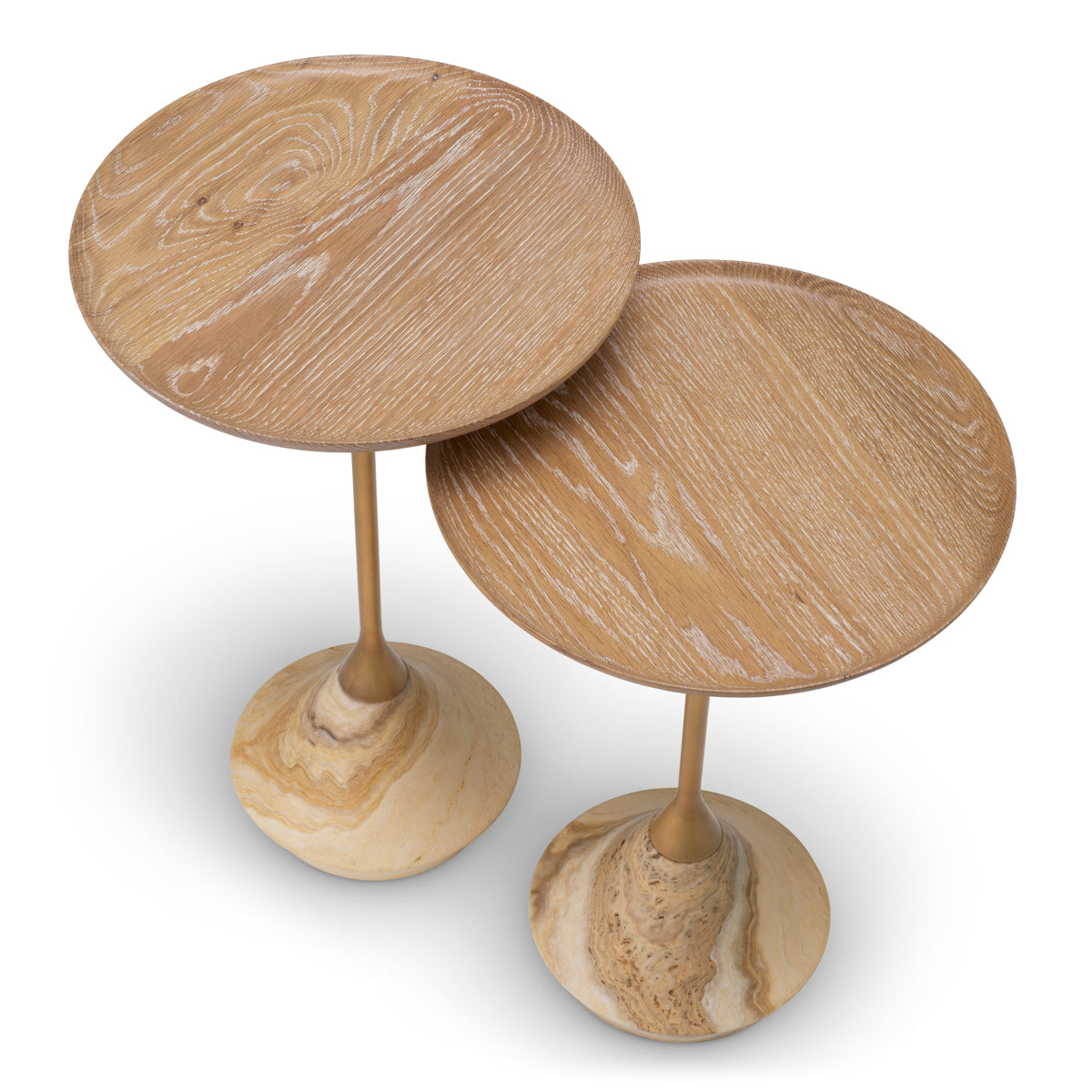 Eichholtz Puglia Side Table, Onyx, Grey Marble, Bronze, Mocha (119346)