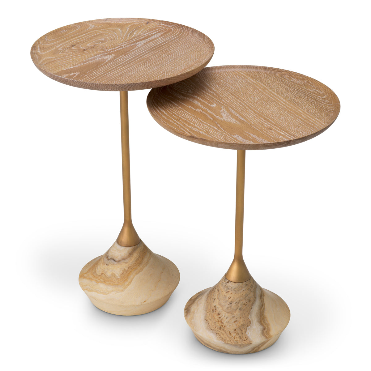 Eichholtz Puglia Side Table, Onyx, Grey Marble, Bronze, Mocha (119346)