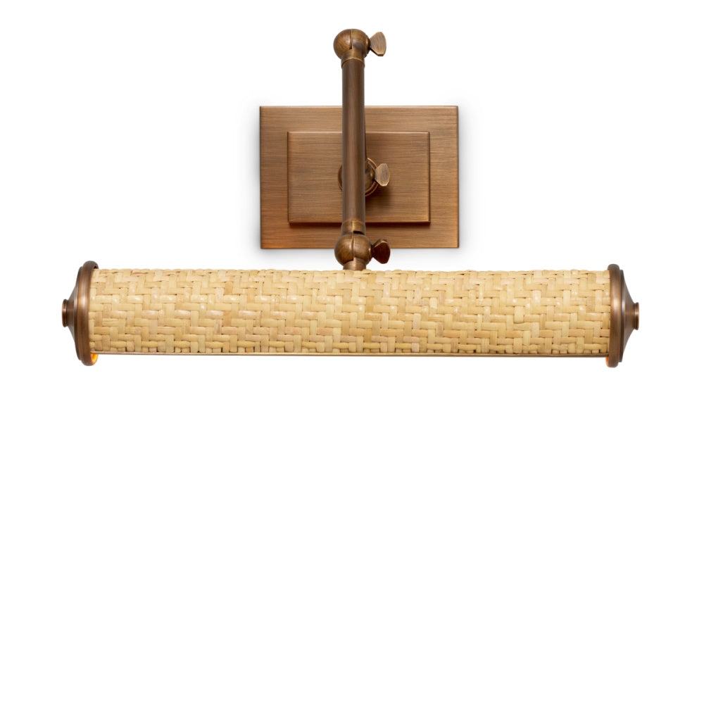 Eichholtz Luca Wall Lamp, Small, Natural Rattan, Antique Brass (119353UL)