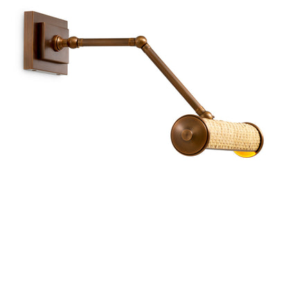 Eichholtz Luca Wall Lamp, Small, Natural Rattan, Antique Brass (119353UL)
