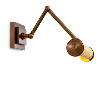 Eichholtz Luca Wall Lamp, Small, Natural Rattan, Antique Brass (119353UL)
