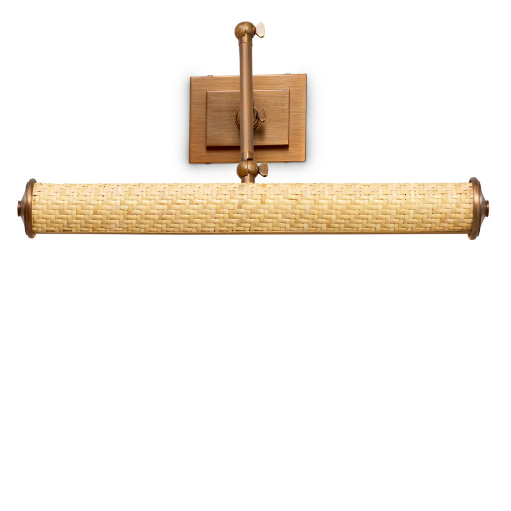 Eichholtz Luca Wall Lamp, Large, Natural Rattan, Antique Brass (119354UL)