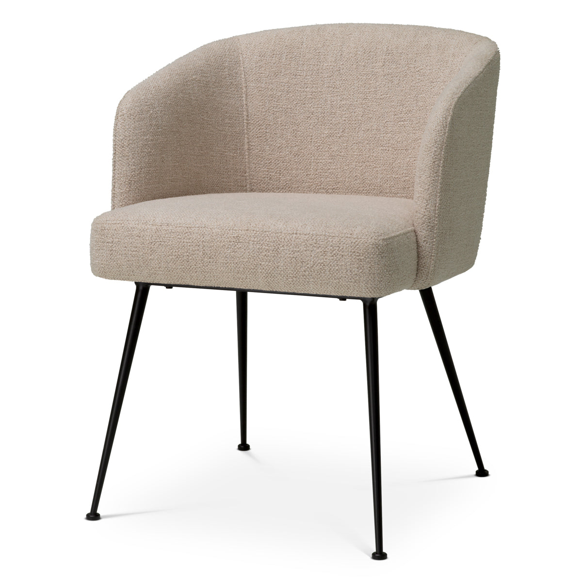 Eichholtz Aiden Dining Chair, Renato Off-white, Black Legs, Stain Resistance (A119419)