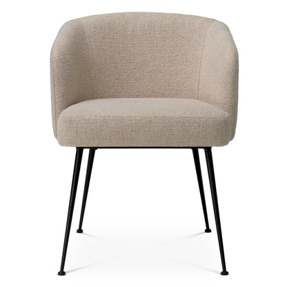 Eichholtz Aiden Dining Chair, Renato Off-white, Black Legs, Stain Resistance (A119419)