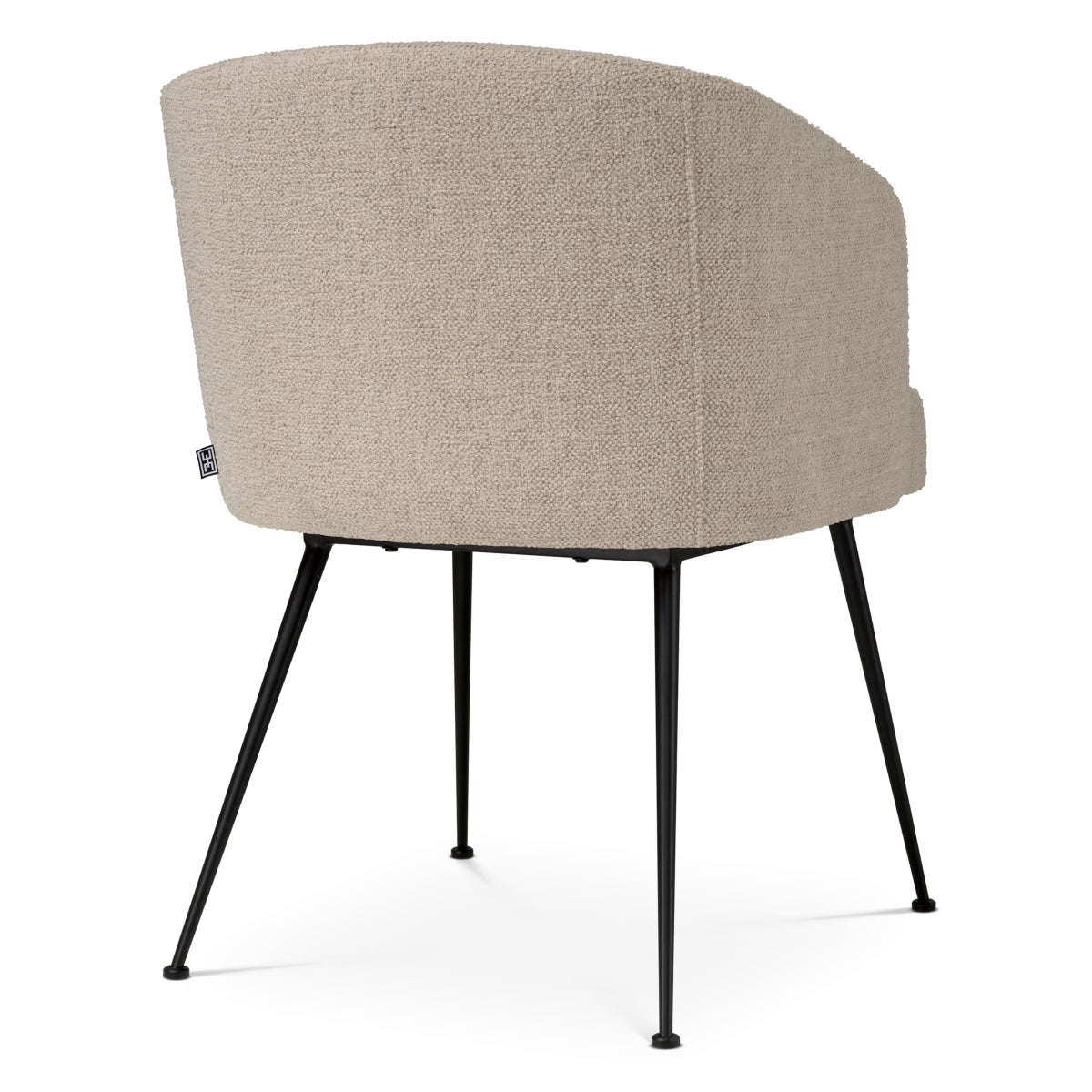 Eichholtz Aiden Dining Chair, Renato Off-white, Black Legs, Stain Resistance (A119419)