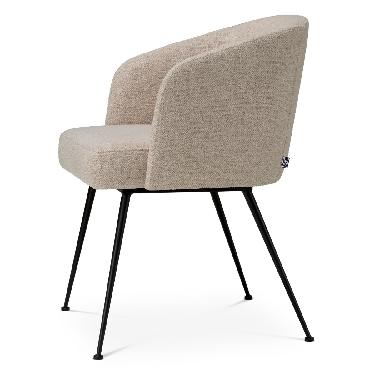 Eichholtz Aiden Dining Chair, Renato Off-white, Black Legs, Stain Resistance (A119419)