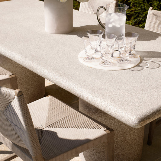 Eichholtz Pivetti Outdoor Dining Chair, Aged Teak, Light Grey Rope (119464)