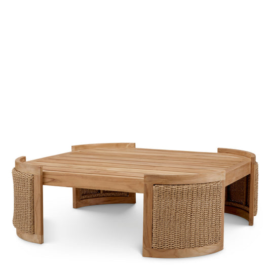 Eichholtz Marenzo Outdoor Coffee table, Natural Teak, Faux Rattan (119482)