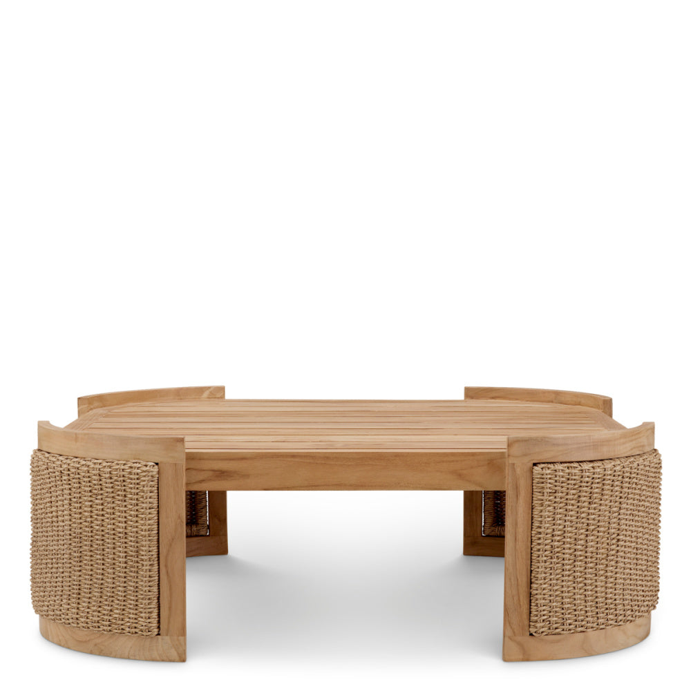 Eichholtz Marenzo Outdoor Coffee table, Natural Teak, Faux Rattan (119482)