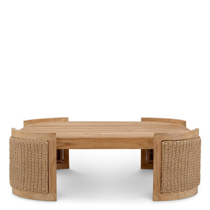 Eichholtz Marenzo Outdoor Coffee table, Natural Teak, Faux Rattan (119482)