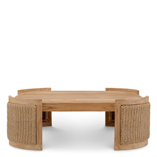 Eichholtz Marenzo Outdoor Coffee table, Natural Teak, Faux Rattan (119482)