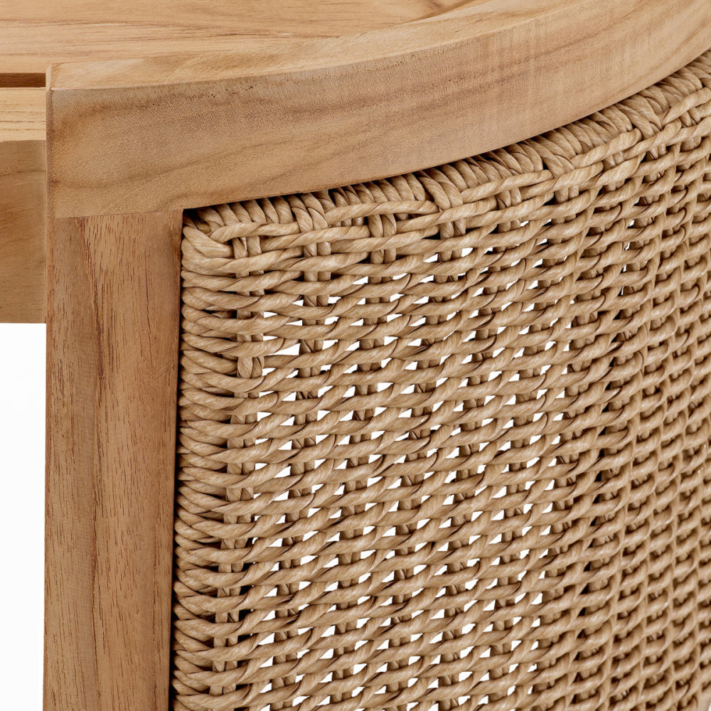 Eichholtz Marenzo Outdoor Coffee table, Natural Teak, Faux Rattan (119482)