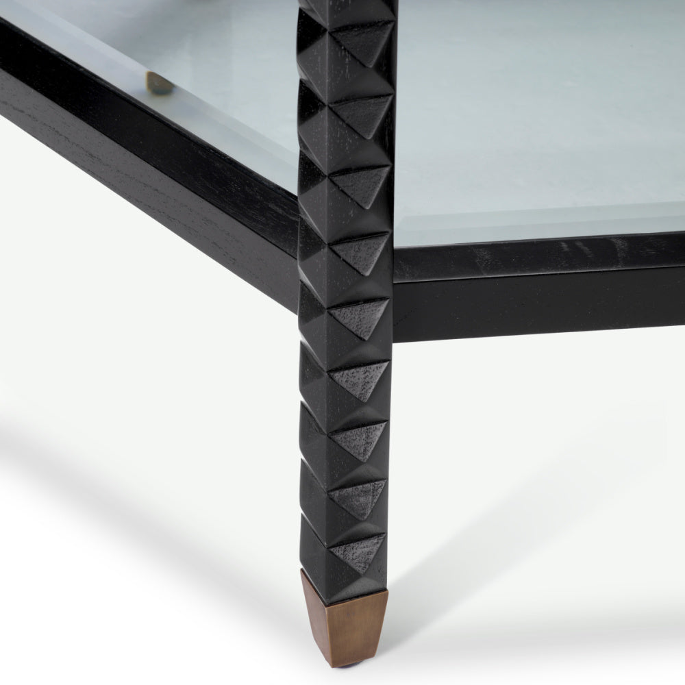 Eichholtz Cornelius Coffee Table, Classic Black, Bevelled Glass (119502)