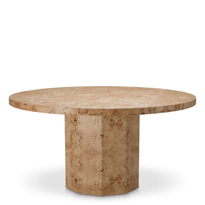 Eichholtz Kingsgrove Dining Table, Light Brown Mappa Burl Wood Veneer (119527)
