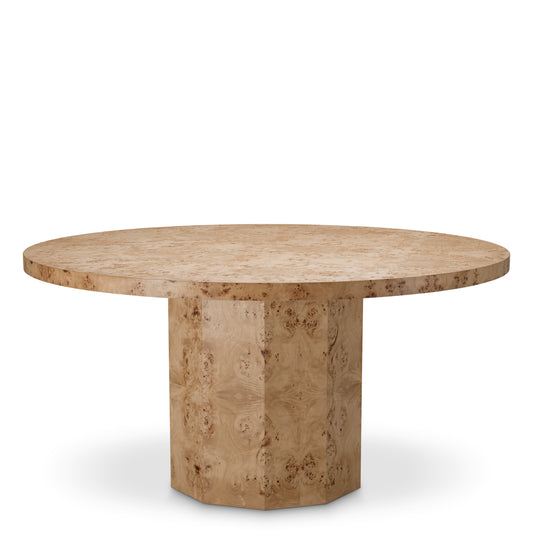 Eichholtz Kingsgrove Dining Table, Light Brown Mappa Burl Wood Veneer (119527)