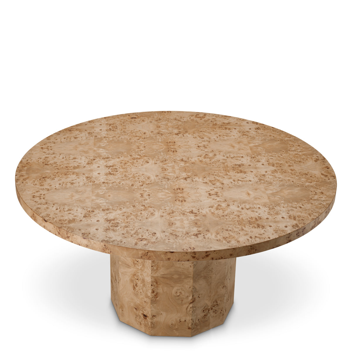 Eichholtz Kingsgrove Dining Table, Light Brown Mappa Burl Wood Veneer (119527)