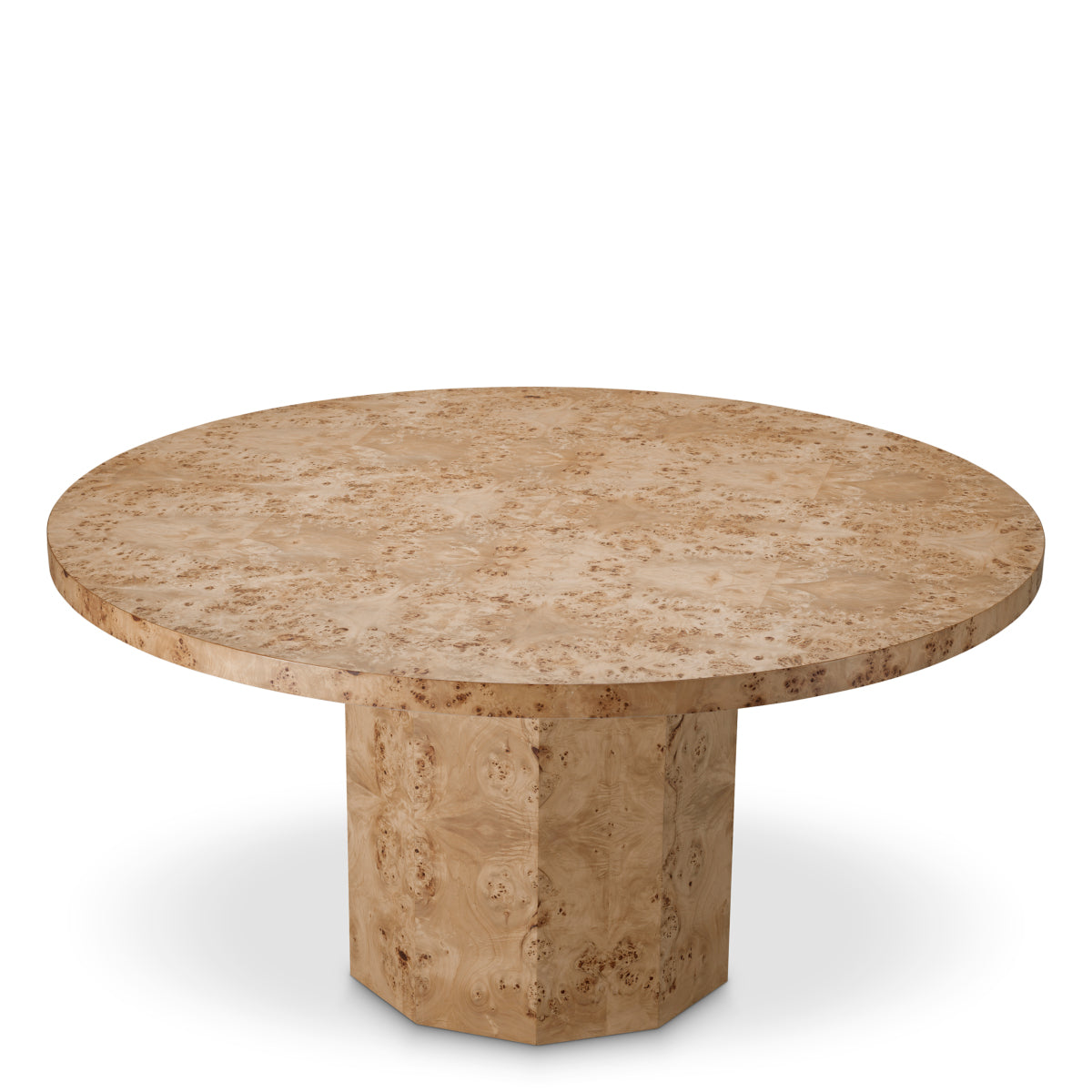 Eichholtz Kingsgrove Dining Table, Light Brown Mappa Burl Wood Veneer (119527)