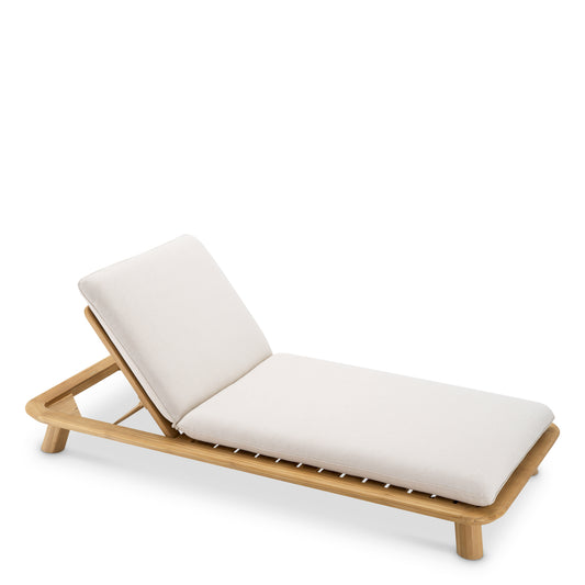 Eichholtz Weston Single Outdoor Daybed, Natural Teak, Viola Sand (119556)