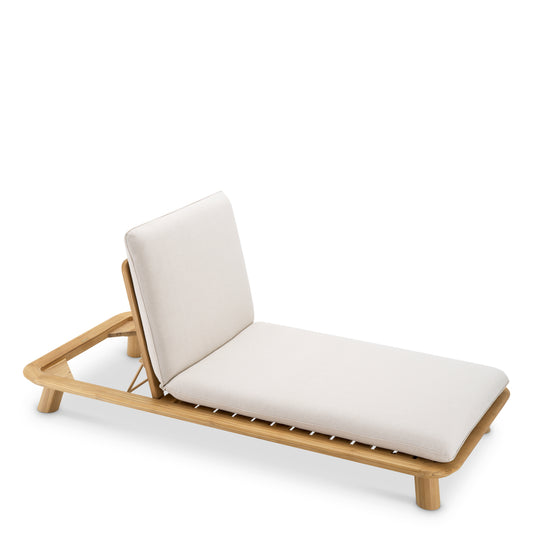 Eichholtz Weston Single Outdoor Daybed, Natural Teak, Viola Sand (119556)