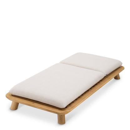 Eichholtz Weston Single Outdoor Daybed, Natural Teak, Viola Sand (119556)
