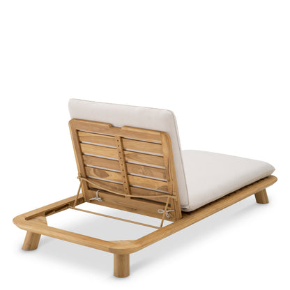 Eichholtz Weston Single Outdoor Daybed, Natural Teak, Viola Sand (119556)