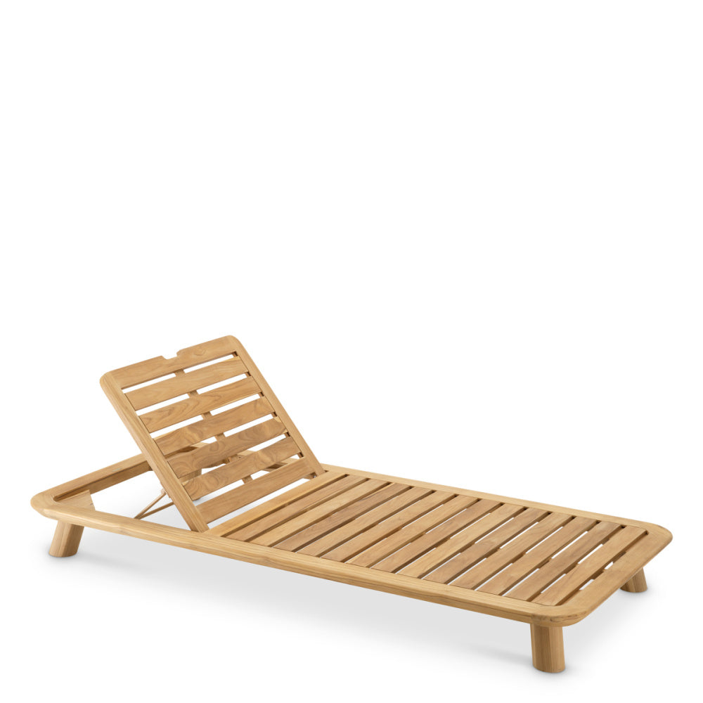 Eichholtz Weston Single Outdoor Daybed, Natural Teak, Viola Sand (119556)