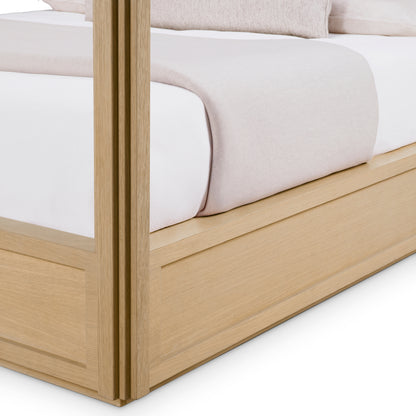 Eichholtz Tribeca Canopy Bed, Natural Oak Veneer (119586)