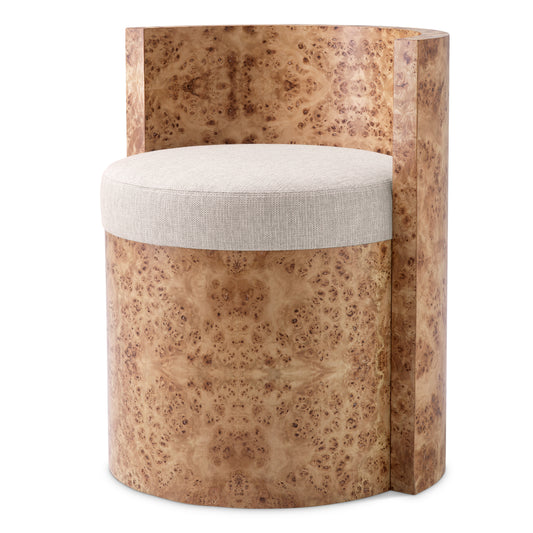 Eichholtz Arcadia Chair, Light Brown Mappa Burl Veneer, Loki Natural (119621)