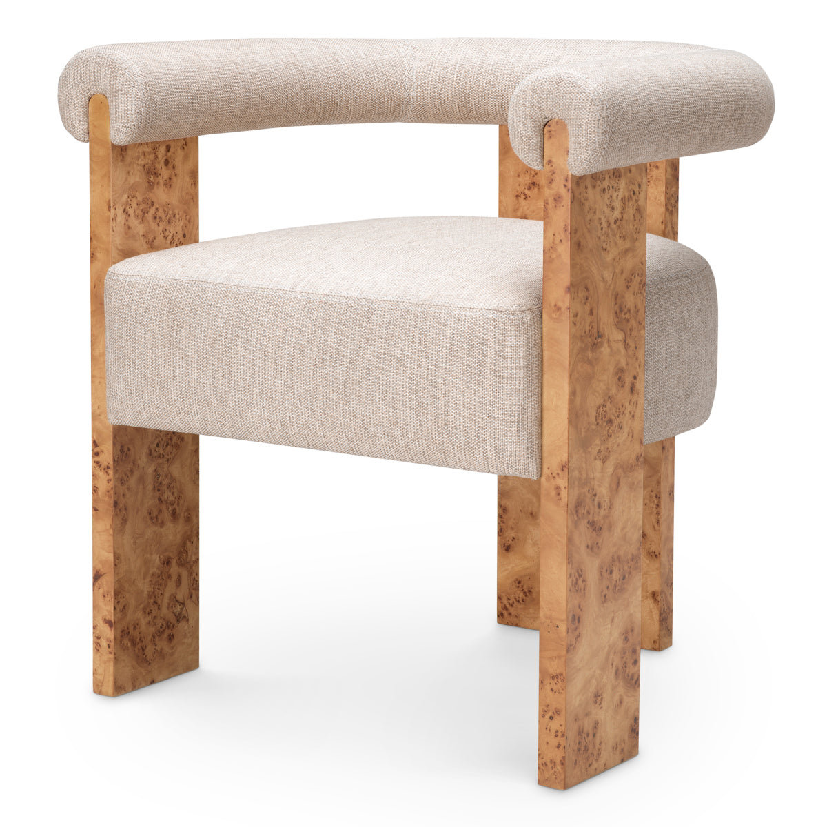 Eichholtz Percy Dining Chair, Light Brown Mappa Burl Veneer, Loki Natural (119622)