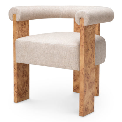 Eichholtz Percy Dining Chair, Light Brown Mappa Burl Veneer, Loki Natural (119622)
