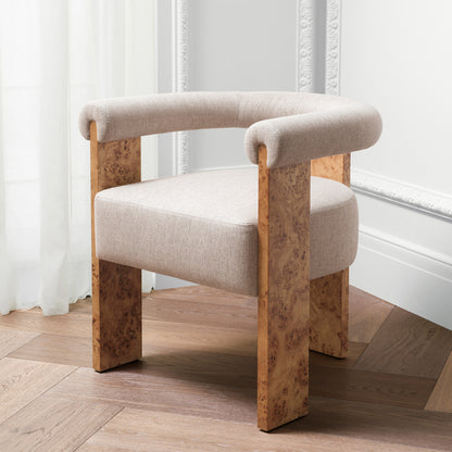Eichholtz Percy Dining Chair, Light Brown Mappa Burl Veneer, Loki Natural (119622)