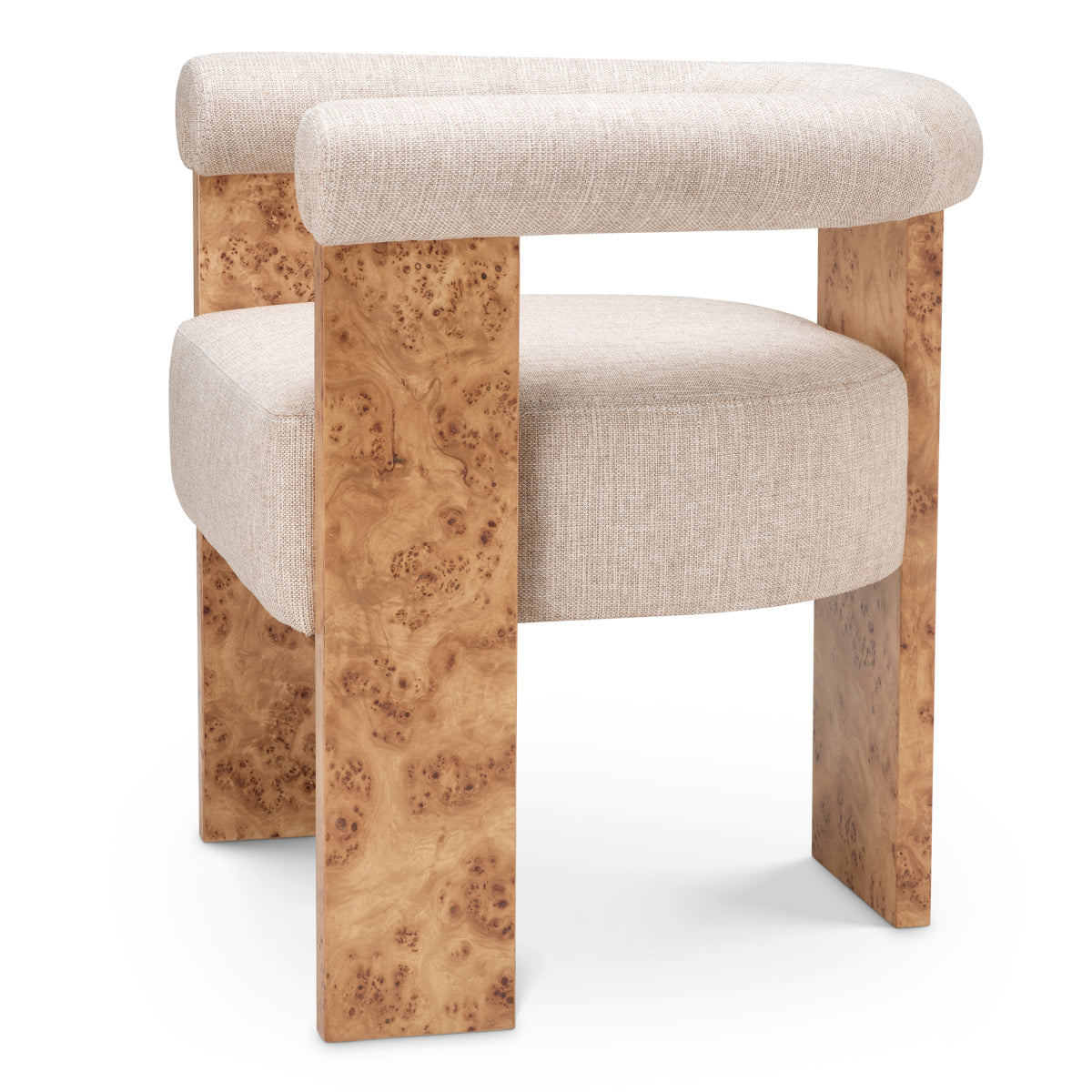 Eichholtz Percy Dining Chair, Light Brown Mappa Burl Veneer, Loki Natural (119622)