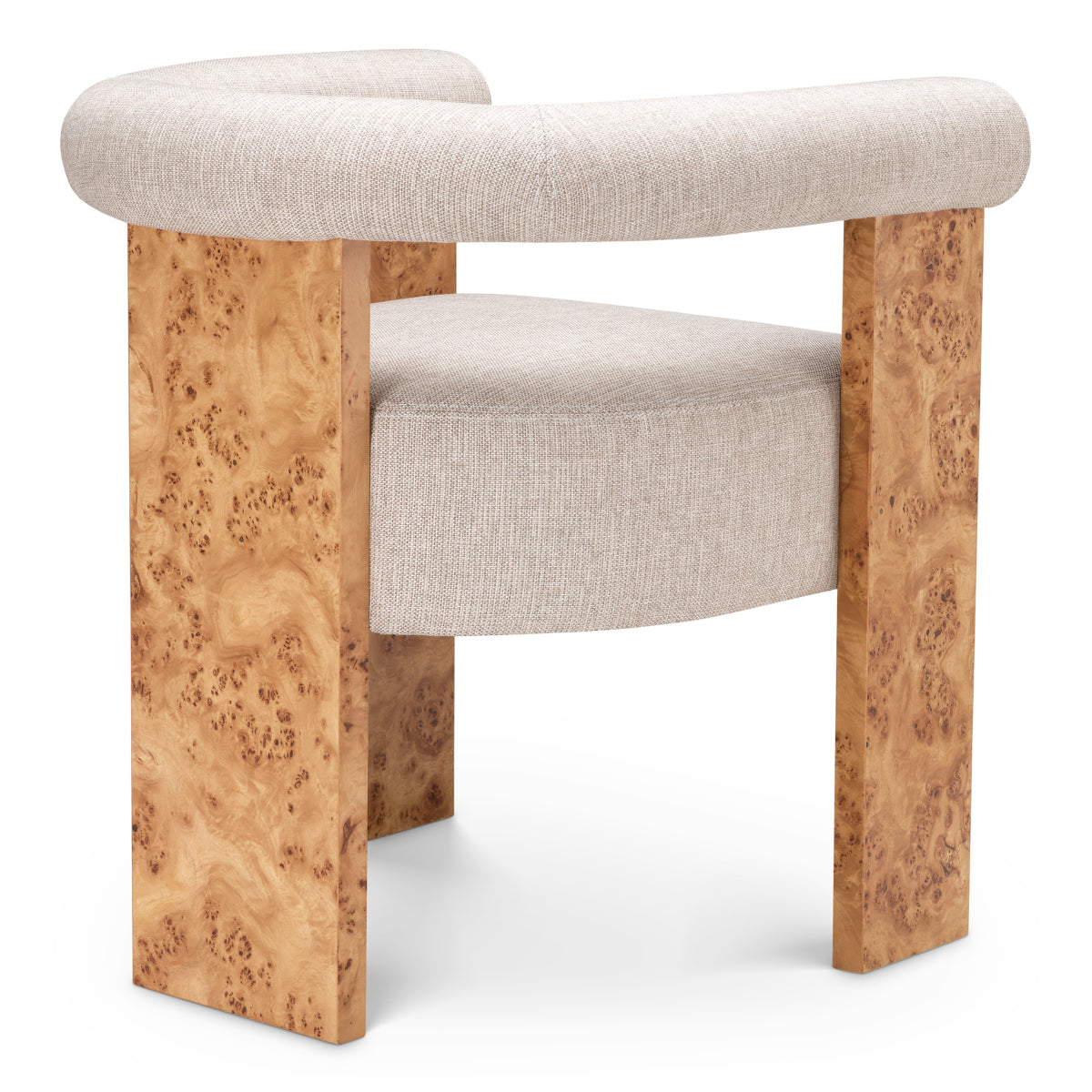 Eichholtz Percy Dining Chair, Light Brown Mappa Burl Veneer, Loki Natural (119622)