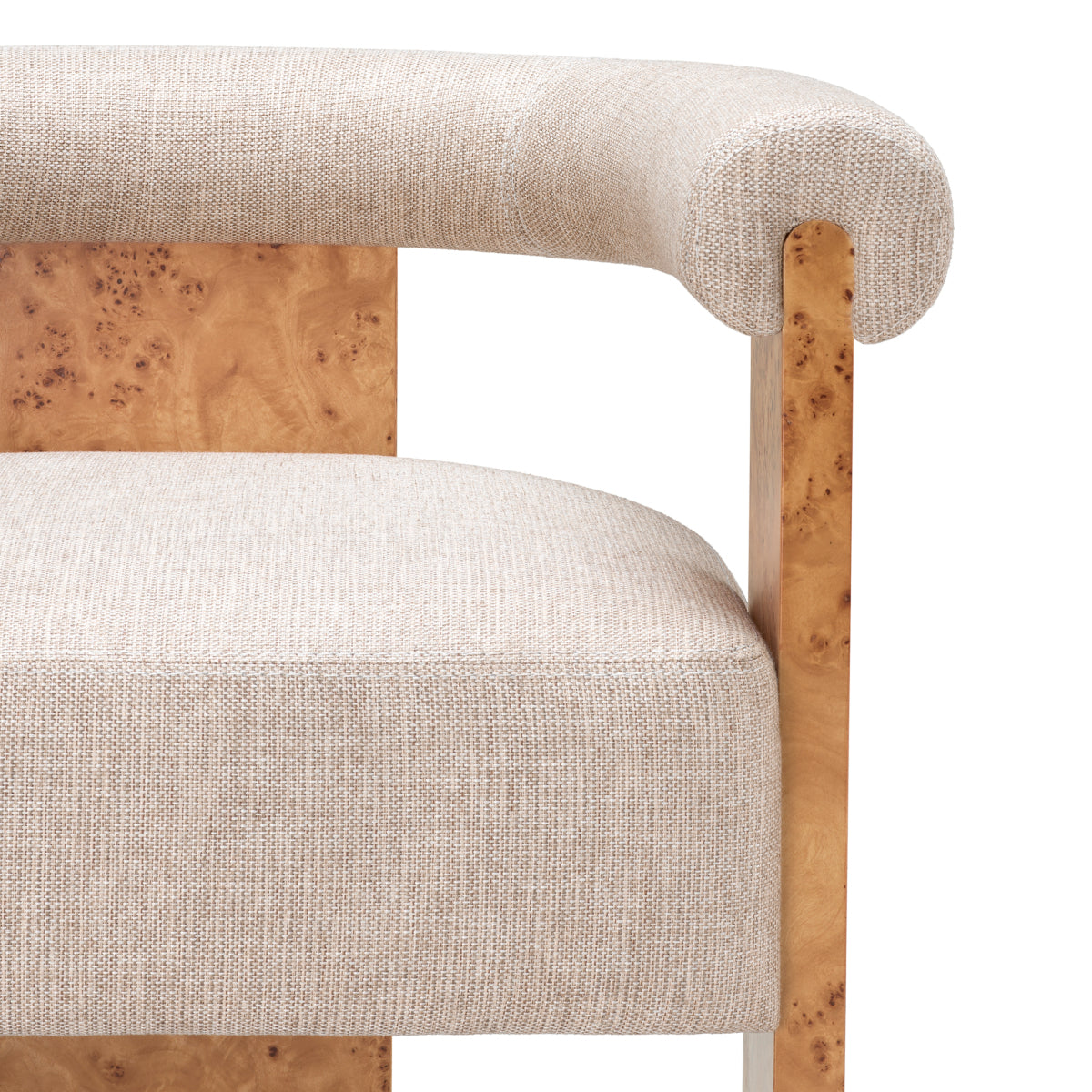 Eichholtz Percy Dining Chair, Light Brown Mappa Burl Veneer, Loki Natural (119622)
