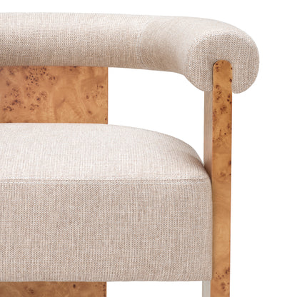 Eichholtz Percy Dining Chair, Light Brown Mappa Burl Veneer, Loki Natural (119622)