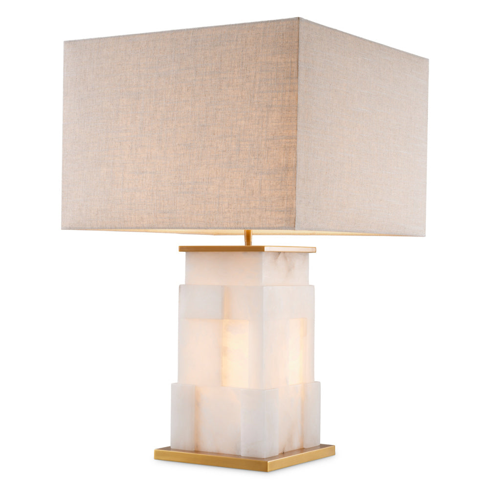 Eichholtz Fabiano Table Lamp, Alabaster, Antique Brass (119656UL)
