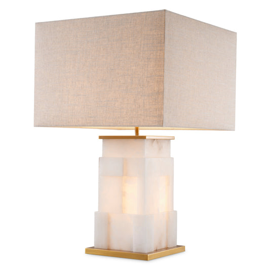 Eichholtz Fabiano Table Lamp, Alabaster, Antique Brass (119656UL)