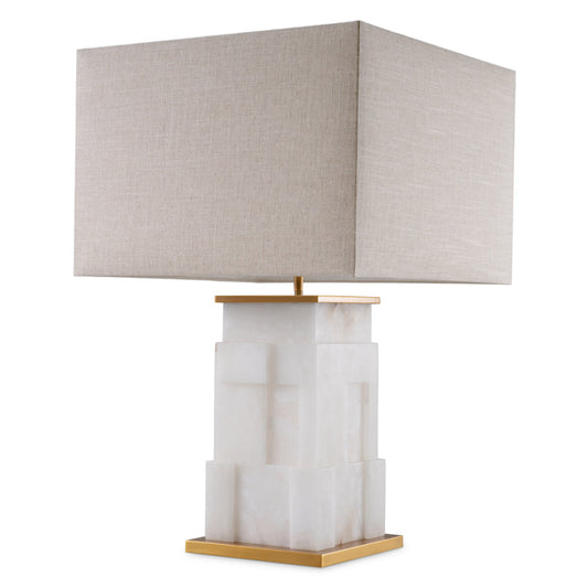 Eichholtz Fabiano Table Lamp, Alabaster, Antique Brass (119656UL)