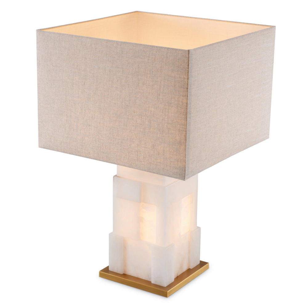 Eichholtz Fabiano Table Lamp, Alabaster, Antique Brass (119656UL)