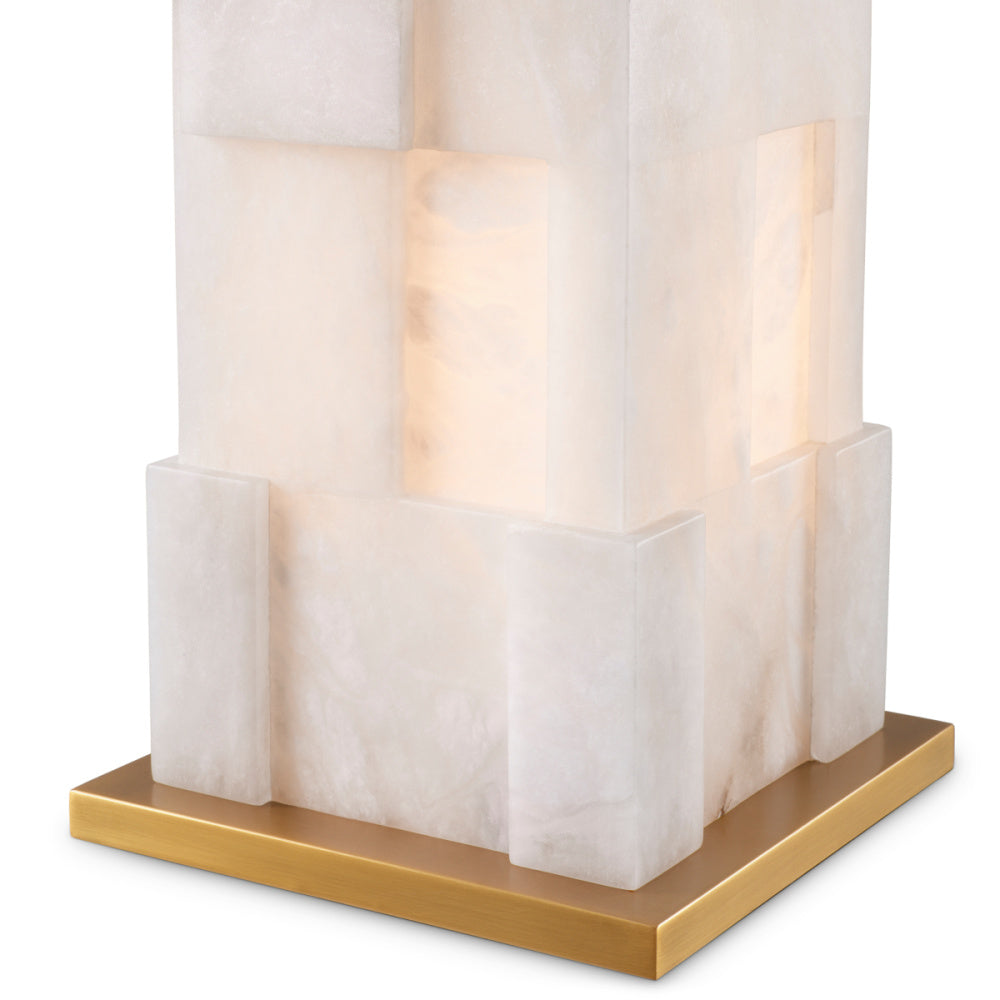 Eichholtz Fabiano Table Lamp, Alabaster, Antique Brass (119656UL)
